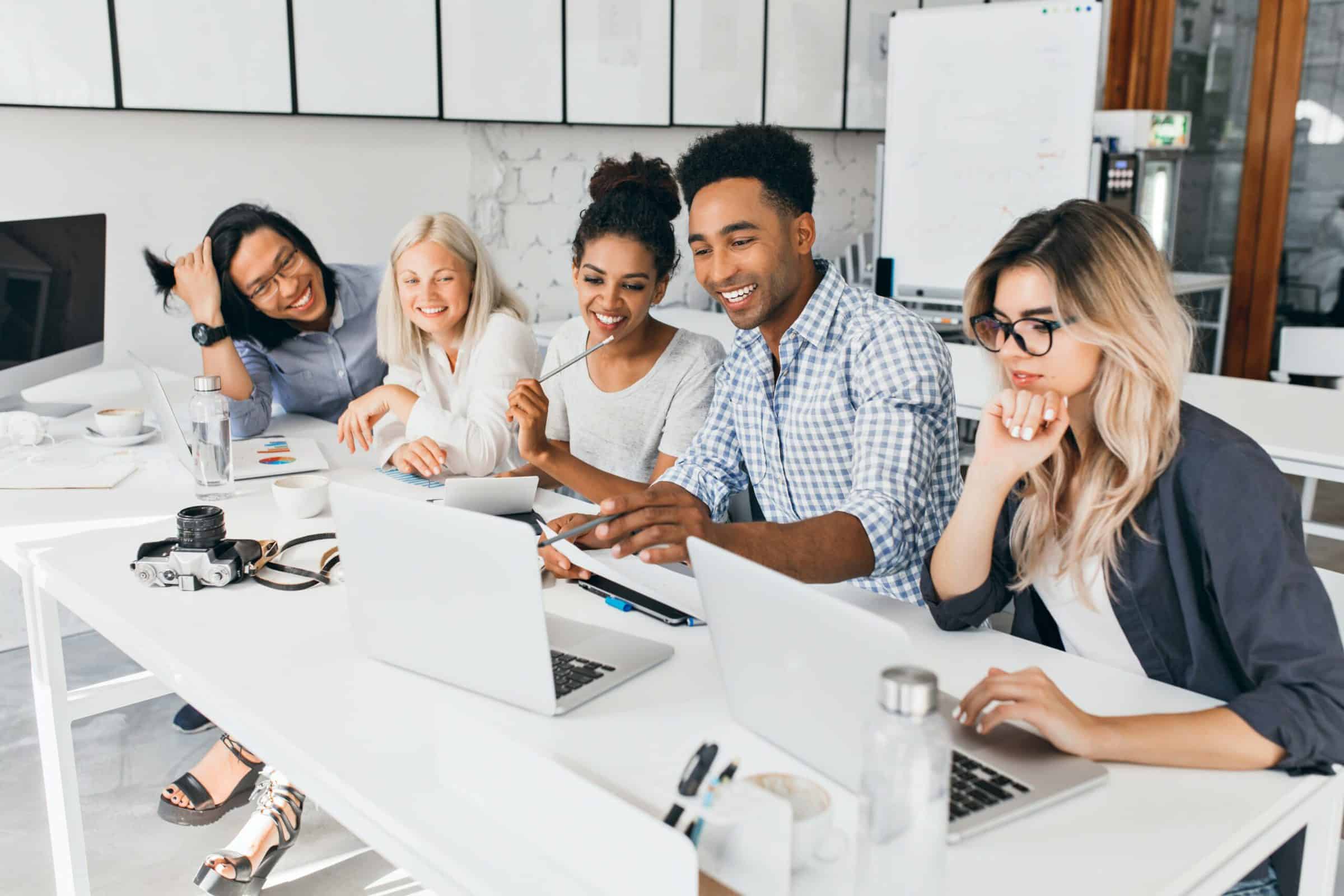 Group of students on laptops